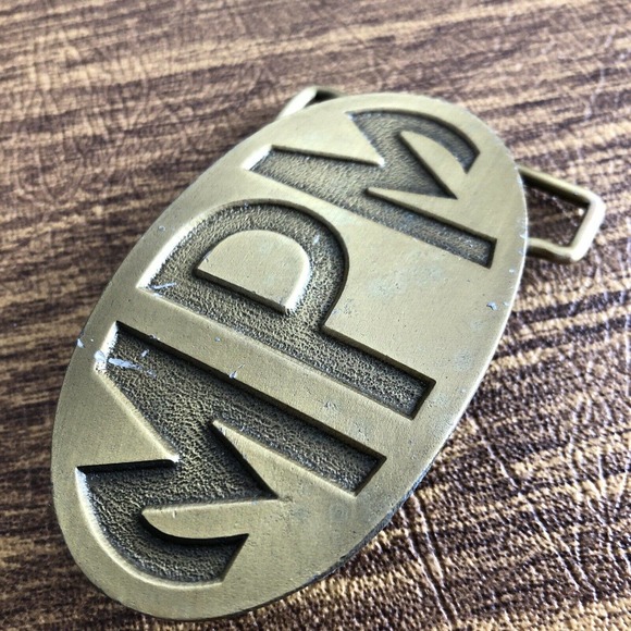 VTG MPM Hit Line USA Oval Belt Brass Tone Buckle - Picture 2 of 8